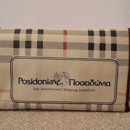 Fabric hand bag like new, beige with multicolor stripes