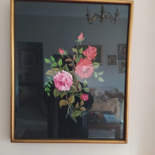 Androutsou painting roses on silk like new