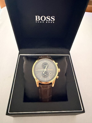 Ανδρικός χρονογράφος ρολόι Hugo Boss σαν καινούργιο, καφέ