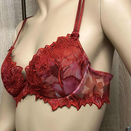 Bra used, size B-80/M, red multicolor