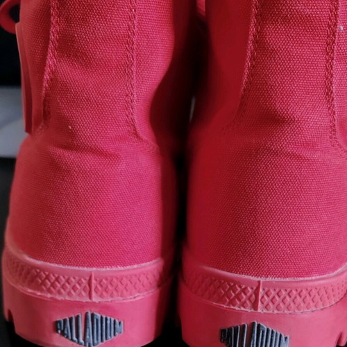 Palladium canvas boots like new, size 44, red