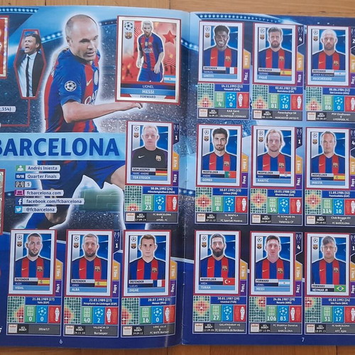 Champions League 2016-2017 sticker album used with 569 of 593 stickers