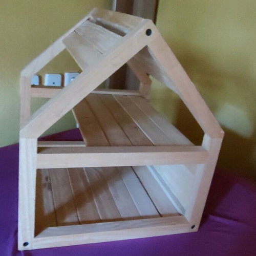 Wooden dollhouse early childhood Plan Toys with furniture and family