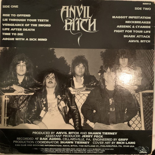 Anvil Bitch Rise To Offend vinyl LP album like new