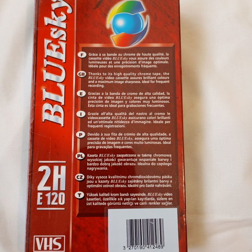 Bluesky VHS video cassette sealed blank, 2 hours like new