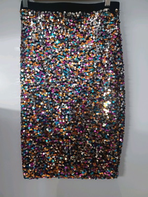 H&M midi skirt with sequins, multicolored