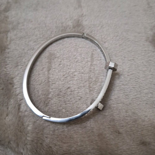 Steel bracelet like new with stones silver