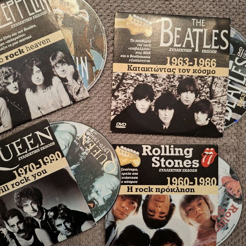 Collectible rock band DVDs like new, set of 4