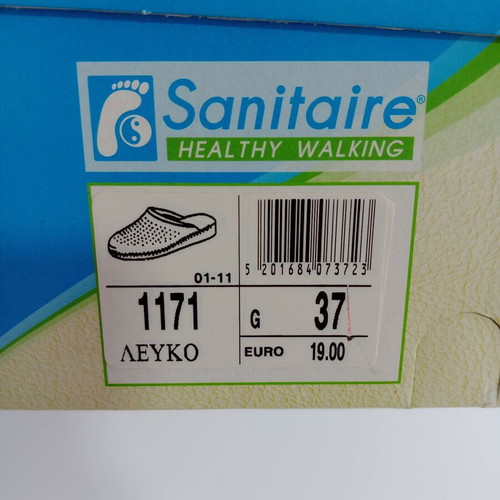 Sanitaire Anatomical White Medical Clogs Size 37 New