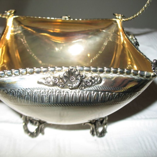 Silver-plated fondue pot like new, height 17 cm