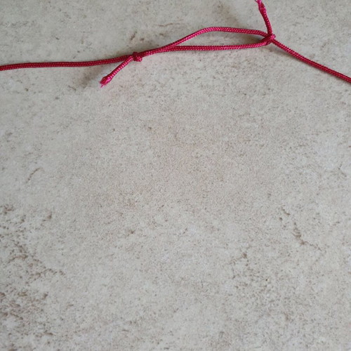 Necklace like new with fuchsia cord and silver pendant with pearl