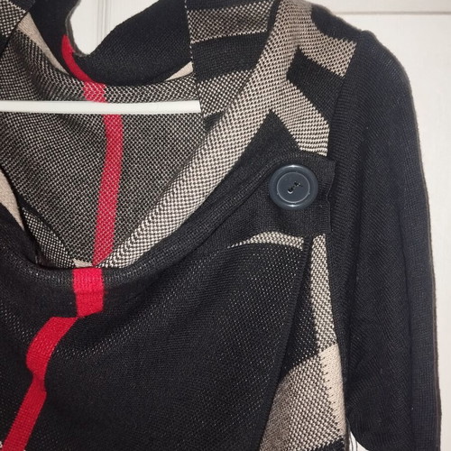 Long checked cardigan used, fits medium and one size