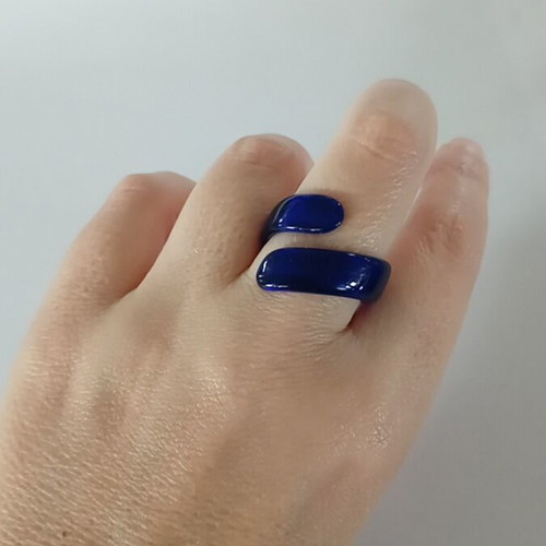 Blue translucent plastic ring like new