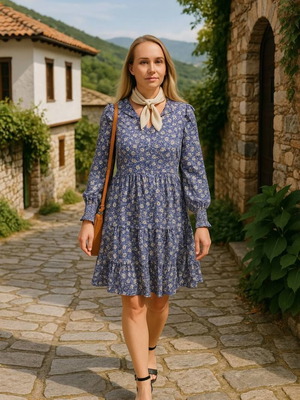 Floral φόρεμα Shein σαν καινούργιο, αέρινο, μέγεθος M/L
