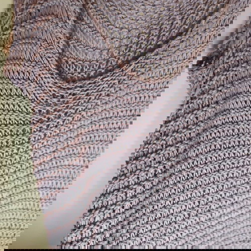 Πλεκτή λιλά μπλούζα χειροποίητη καινούργια, μέγεθος M