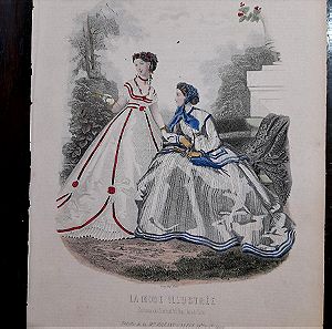 Γκραβουρα εγχρωμη  1866 la mode illustree