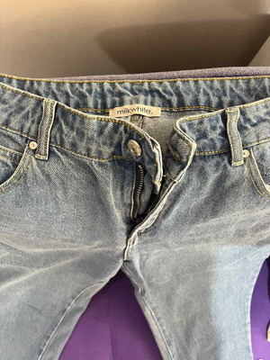 Milkwhite denim pants used, cropped
