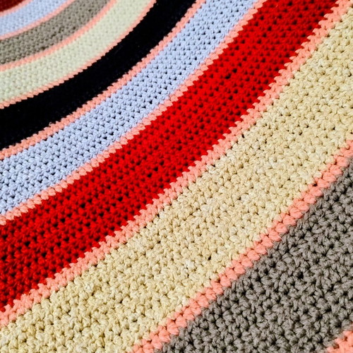 Vintage handmade knitted throw blanket 180x90cm like new