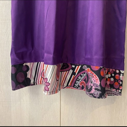 Kimono-style satin dress purple, like new, size Medium