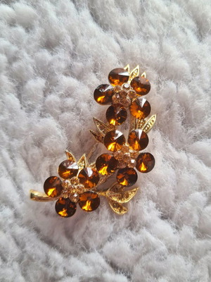 Charter Club Floral Pin with Rhinestones Macy's New York New
