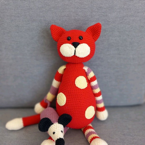 Amigurumi Cat new, knitted from cotton yarn
