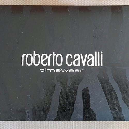 Roberto Cavalli women's wristwatch new with fur leather strap