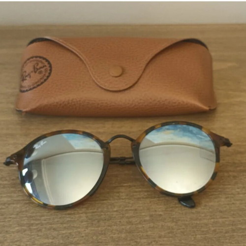 Ray Ban sunglasses like new, mirror lens, tortoise metal frame