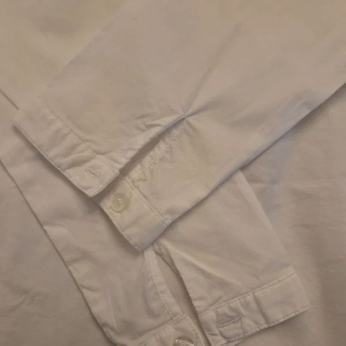 Armani Jeans White Blouse with Pleated Details, Like New, Size 10