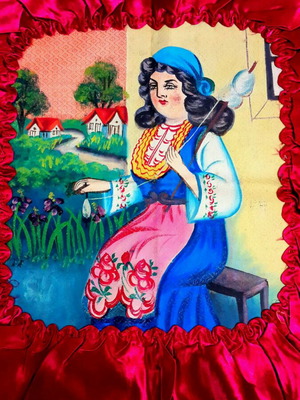 Μαξιλαροθήκη vintage χειροποίητη διακοσμητική ζωγραφισμένη στο χέρι σαν καινούργια