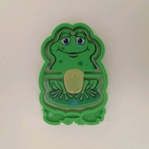 Kinder Surprise Joy frog figure used, vintage funny magic Natoons