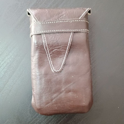 MBO Handy calculator collectible with handmade leather case