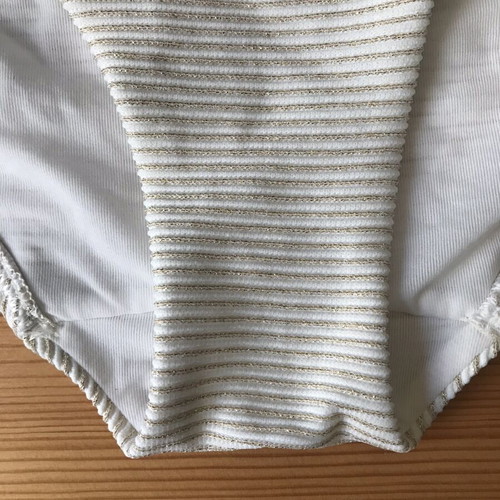 Chantelle bikini bottom white with gold thread, new, size 40