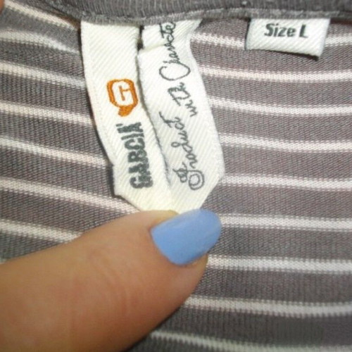 Garcia blouse with built-in tank top like new, white and gray