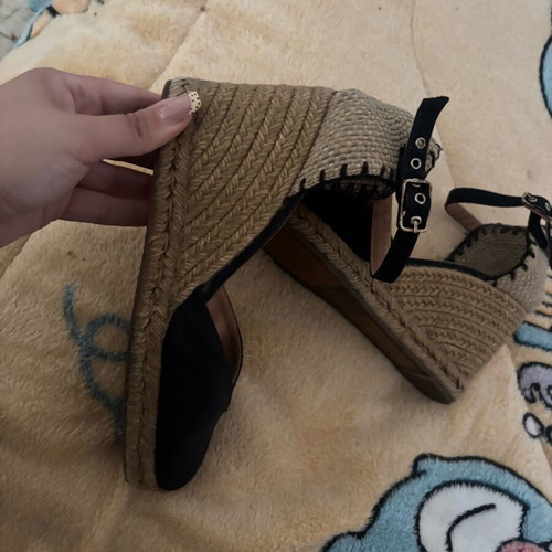 Black summer espadrille pumps used, size 39