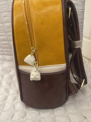 Cream Bear backpack, brown and yellow