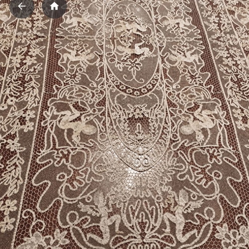 Antique Brussels Bobbin Lace Tablecloth like new
