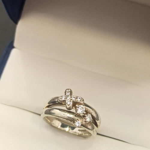 Ασημένιο δαχτυλίδι 925 μεταχειρισμένο με zircon, No 16 - 56mm