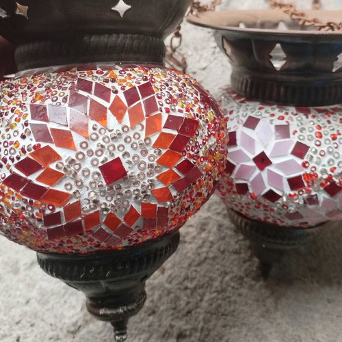 Lanterns used, set of 2 with beautiful designs
