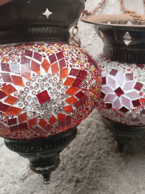 Lanterns used, set of 2 with beautiful designs