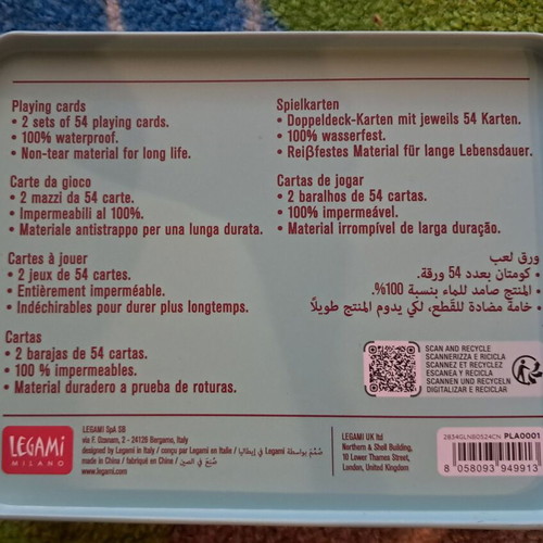 Legami Deluxe Edition playing cards used