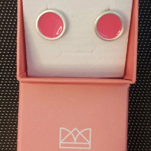 Prigipo Palette Large earrings pink coral silver 925 new