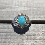 Silver ring with Larimar new, size 7