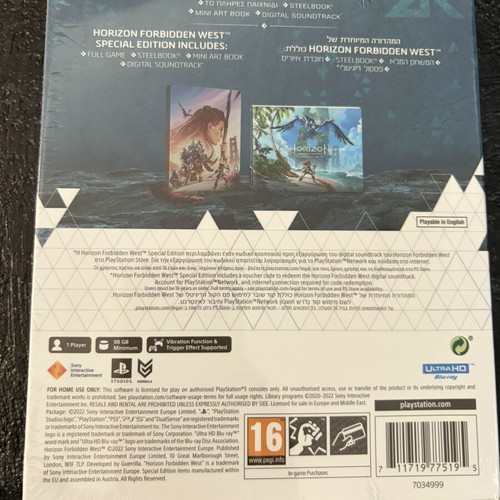 Horizon Forbidden West Special Edition Steelbook new for PlayStation 5