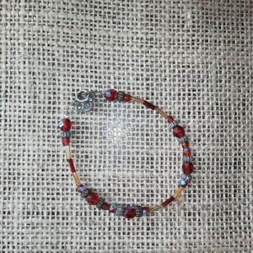 Boho bracelet with honey agate semiprecious stones and blue iridescence new