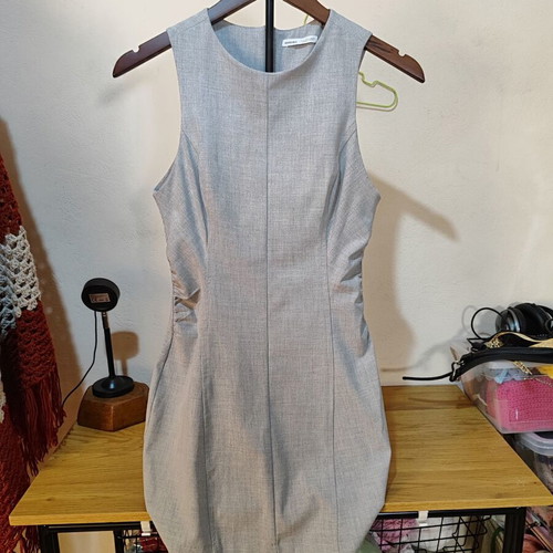 Bershka Mini Dress with Pleats Used, Gray