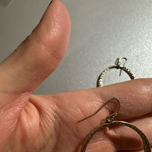 American Eagle hoop earrings with tassels like new, multicolor