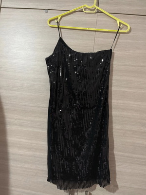 Christmas cape dress new with black sequins