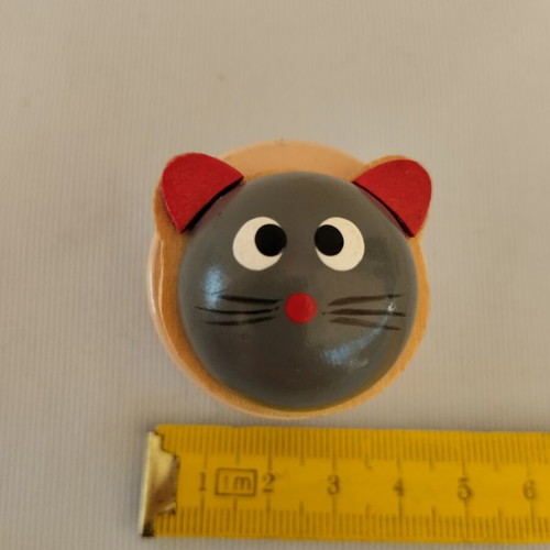 Wooden sharpener used, cat-shaped from 2000's