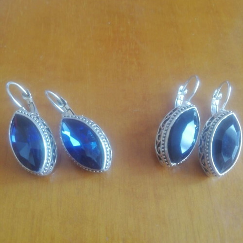 Vintage earrings like new, two pairs Gianniotika with synthetic crystals