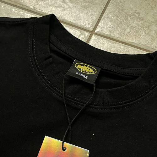 Corteiz Alcatraz T-shirt new, black and yellow, size large
